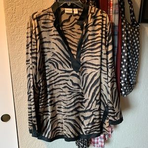 Chico’s Silk Tiger Print Tunic Top